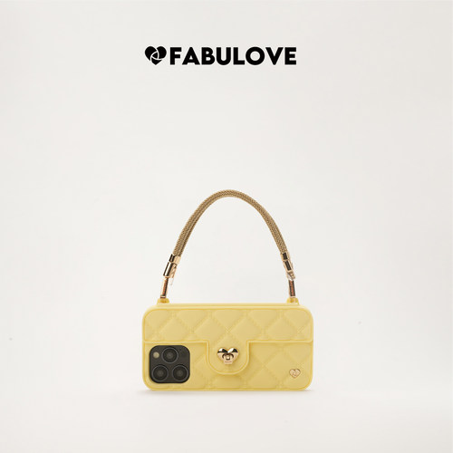 FABULOVE SOL玲珑套装轻奢小香风斜挎包新款苹果iPhone手机壳苹果硅胶手机壳 手机迷你包 再生LUREX 手机挂绳
