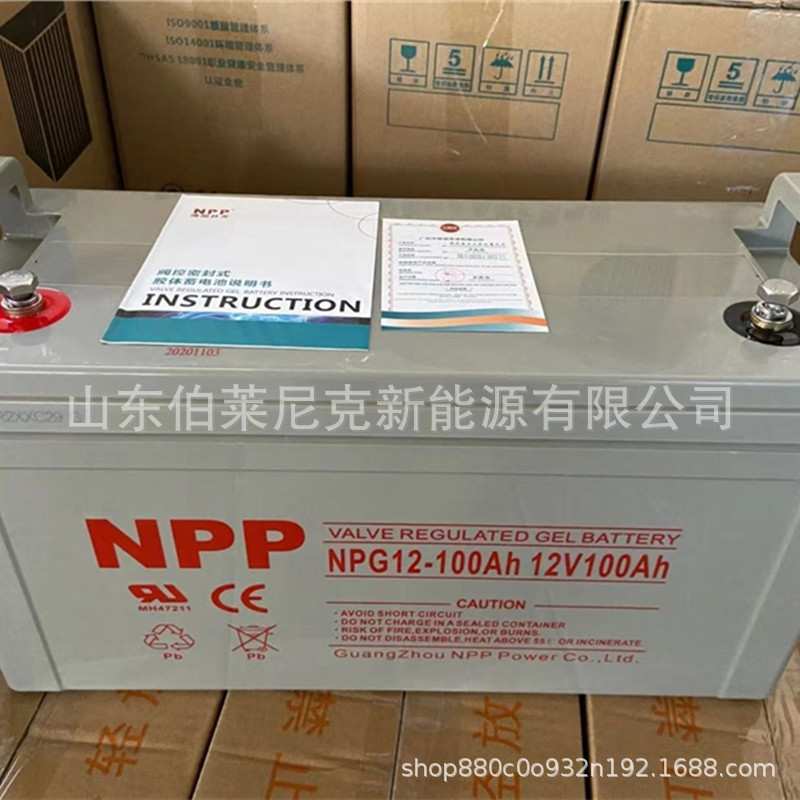 耐普蓄电池12V100AH 铅酸免维护蓄电池NPG12-100 太阳能储能 UPS
