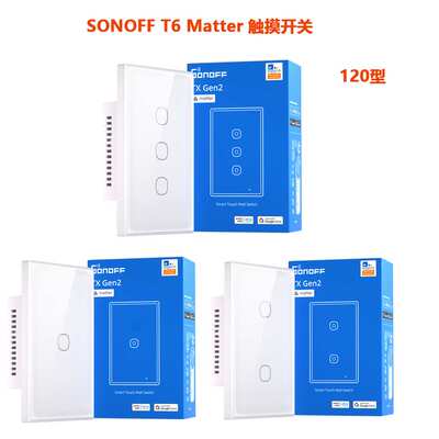 Sonoff T6 US 1/2/3C Matter Wifi智能墙壁触摸开关智能家居