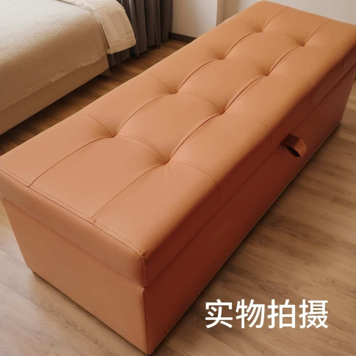 简约现代床尾凳长方形整装换鞋凳家具收纳可坐储物凳沙发脚踏