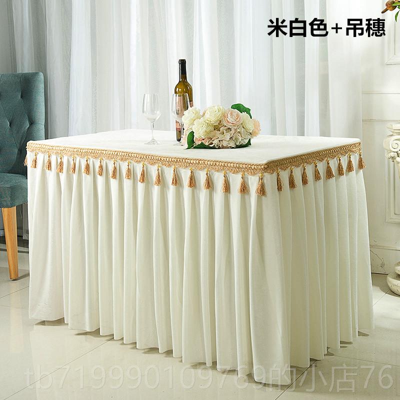 高档定制罩吊金丝绒商会议穗桌布桌裙桌自助餐台裙务佛台供桌方桌图片