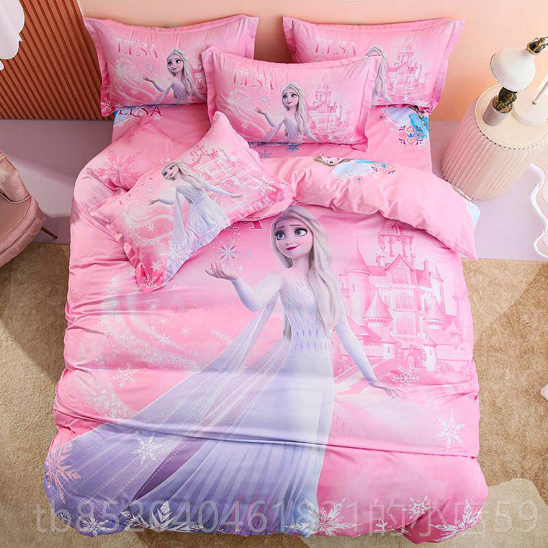 高档迪士尼棉公主纯四套女孩套床单件三件苏菲亚卡通儿童床上用品