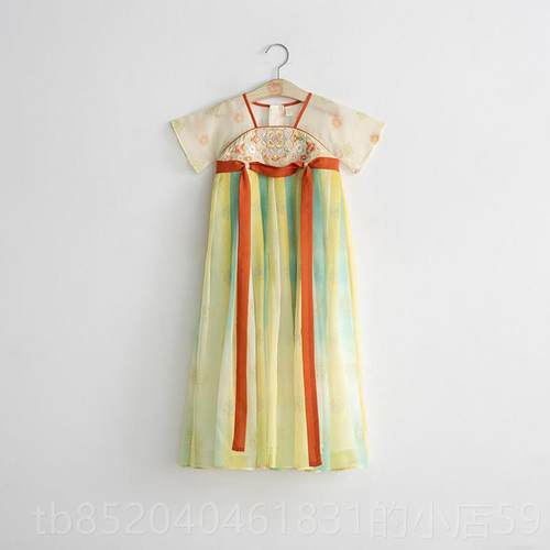 高档装女童汉服季20夏25新款儿童古风古装超仙洋小女民族演孩出服