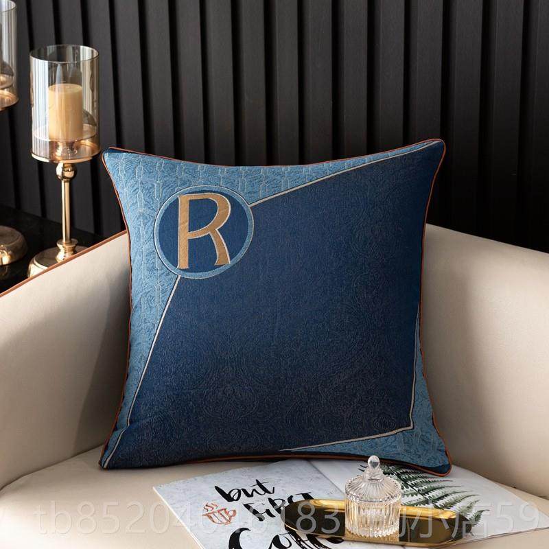高档提花R刺绣含车抱枕套4客厅时尚家用5靠枕汽护腰方枕办公室靠
