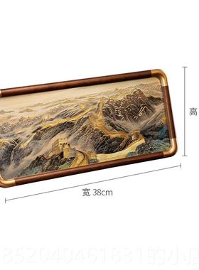 高档铜雕画 画》摆台《万长城饭书房现代禅厅意中式玄关客厅床里