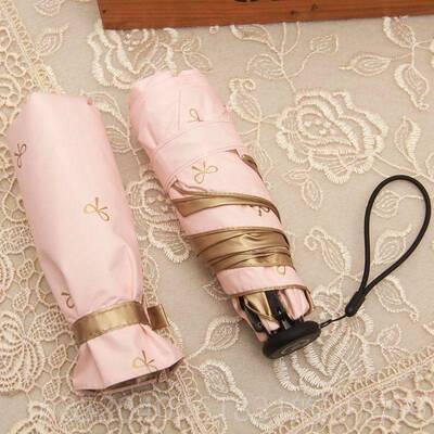 高档出口日本Sunshade Upf50d+Sunsh a笔e圆点铅伞迷你超轻羽毛伞