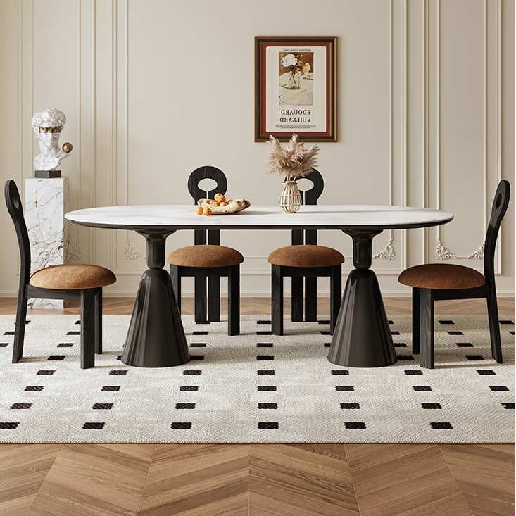 法式复古岩板餐桌长方形极简圣杯餐桌椅奶油风家用网红烤漆饭桌子,3C数码配件,摄像机配件,淘宝优惠券,粉丝福利购,淘宝优惠卷