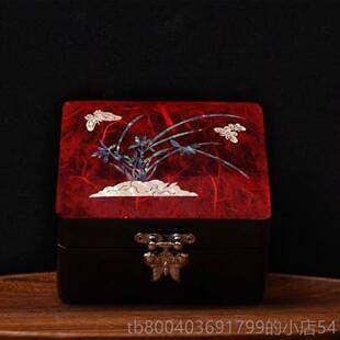 高档式 金玩首饰盒 文贝黄壳螺钿国风新中首饰