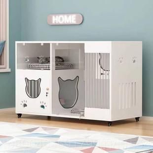 高档猫别墅木猫寄养柜猫笼子宠物店展实示猫房全繁景猫柜舍猫育笼