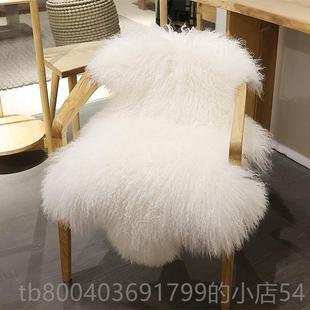 高档窗小沙整张羊皮纯羊毛沙发垫宁夏整张滩滩羊长毛皮地皮毯阳台