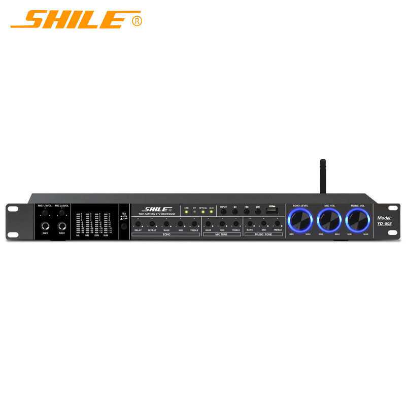 狮乐（SHILE）YD-908前级效果器人声话筒模拟均衡双混响调节K歌