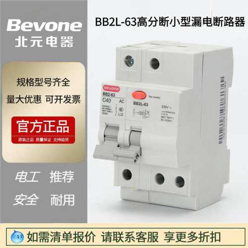 BB2L-63小型1P+N漏电保护器C型断路器北京北元家用微断2P空气开关