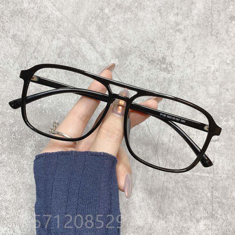 新款超轻大框眼镜女近镜透明色眼镜框防韩版视潮平光辐射眼镜男度