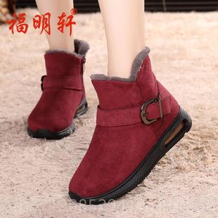 新款冬季北京布老式棉鞋母鞋鞋羊毛衬里加热中老年运动防女滑软底