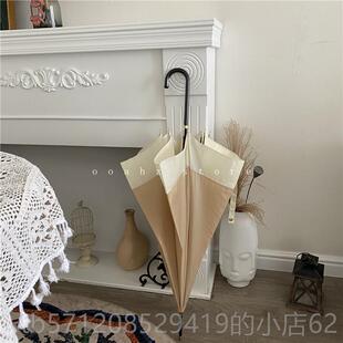 新款庶民愈风 |皮 软糯奶油杏~合拍照的长柄适伞 韩国治系ins手柄