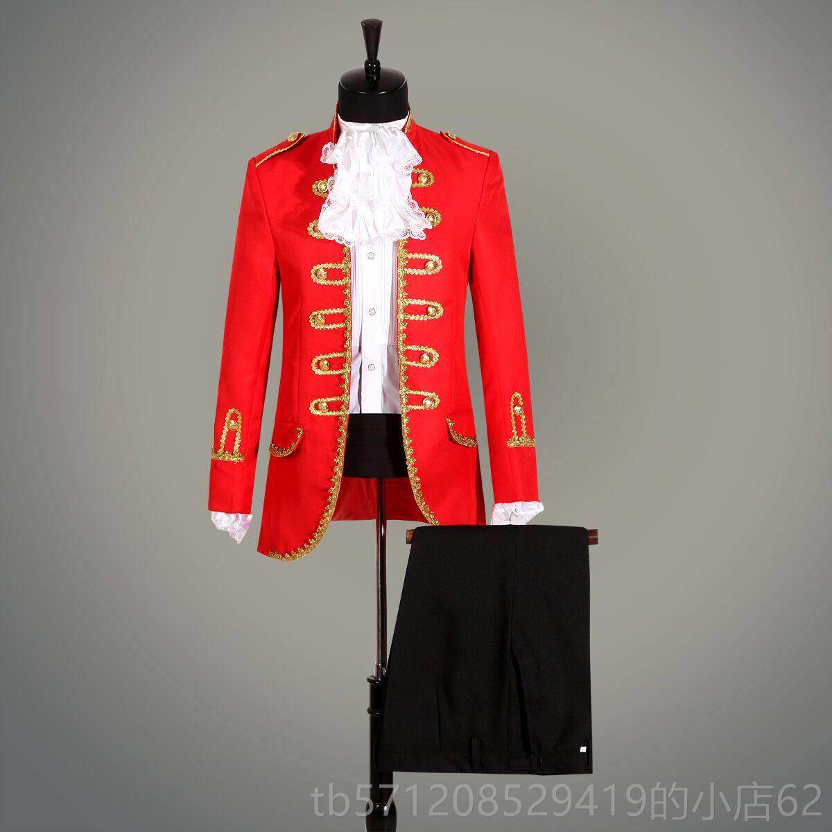 新款2018新款欧洲宫廷表演大帅男服装服男装影楼主礼题士演出服
