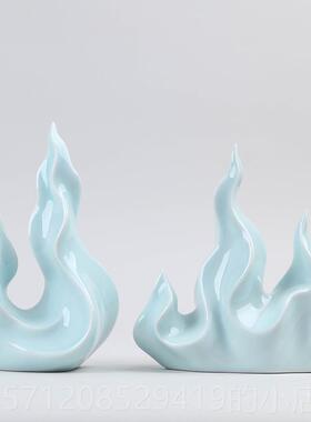 新款红色火属性火焰陶瓷品摆件乔招财办公室玄装关家居饰品工艺迁