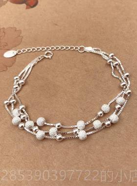 新款999纯银手錬女nsi小众设计2022年新款镯女生生日礼物手淡风冷