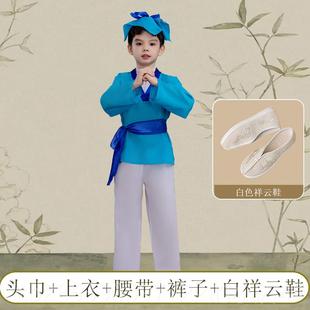 新款六一黄梅花戏演出服儿童对新童款古装书丫环成人打猪服草戏表