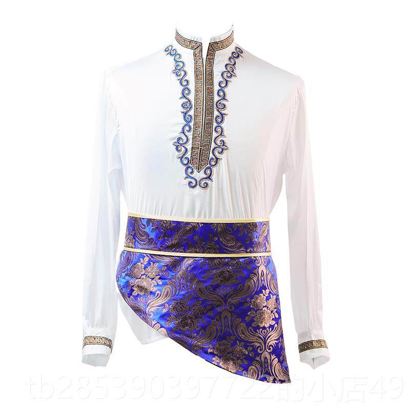 新款人新族疆吾尔族演出服民族舞成蹈练功服装男维艺维考考级表演