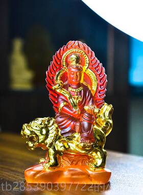 新款高品质水文殊萨普贤光小佛像便菩携式佛像华岩三家佛寺祭拜圣