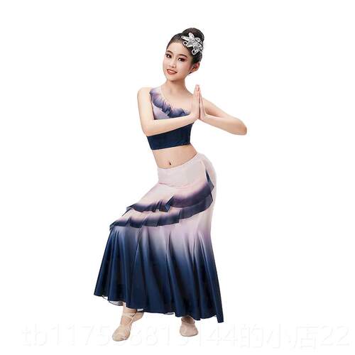 正品儿童傣族蹈服装少包儿傣族艺考裙孔雀舞舞臀身鱼尾裙傣修族演