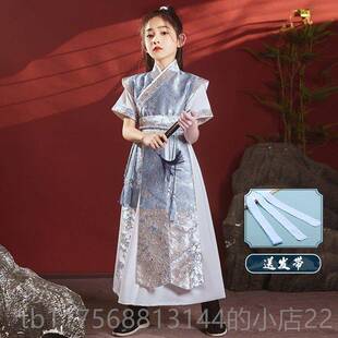 正品女童花木兰服装儿童汉服季短侠袖中国风女剑客演cos将军夏古
