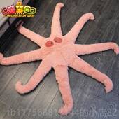 正品 可爱章鱼公布仔网红少坐女心偶抱枕玩娃娃毛绒玩具地垫女生日