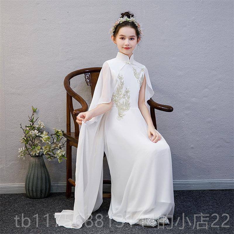 正品古筝演出服女汉大童检定考试古典舞蹈服飘逸服女国中风独唱儿图片