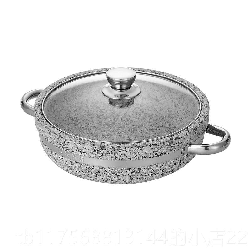 正品国商用天然拌石锅鱼火中石锅带盖豆腐韩国饭耐高温锅玻璃盖专