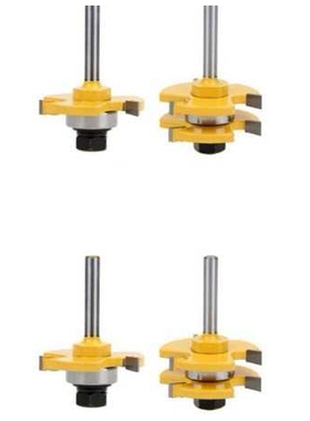 1/4柄3齿T型榫合刀 4PC 一组1/4*1/4*47.6MM 黄色
