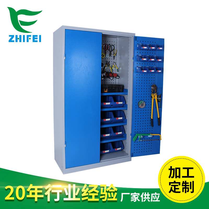 制作双开门抽屉式工具柜不锈钢零件收纳柜五金储物柜重型工具柜