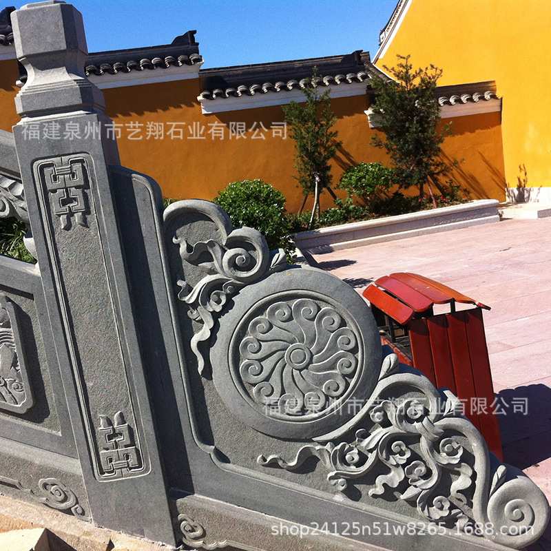 厂家直销 福建石桥梁 护栏 青石 花草虫鸟扶手雕刻  河道