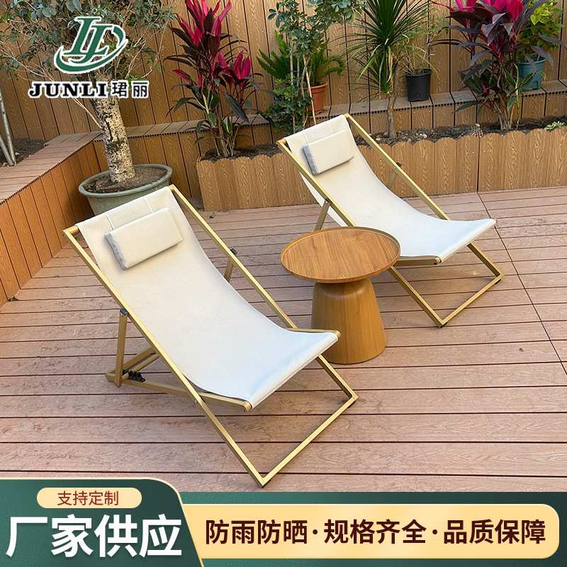 户外折叠躺椅铝合金便携午睡休闲钓鱼懒人躺椅帆布露营椅沙滩躺椅