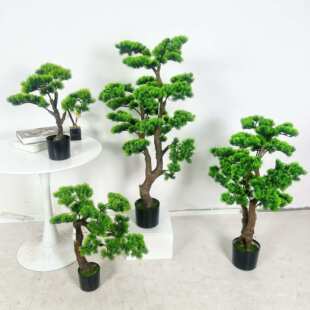 迎客松仿真树大型假树新中式造景室内外松树酒店橱窗装饰摆件绿植