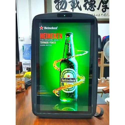 广告机背包21.5寸显示屏手机直播投屏LCD背包移动广告机LED背包