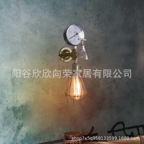 复古工业风美式水管壁灯个性创意咖啡店餐厅灯铁艺壁灯过道壁灯
