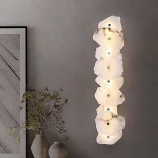 天然云石长条壁灯客厅背景墙法式轻奢设计师现代艺术卧室过道墙灯