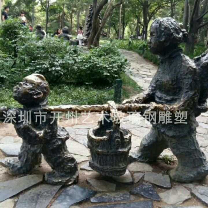 东莞厂家直销仿铜人物玻璃钢农耕卡通花园景观园林商业街雕塑工艺