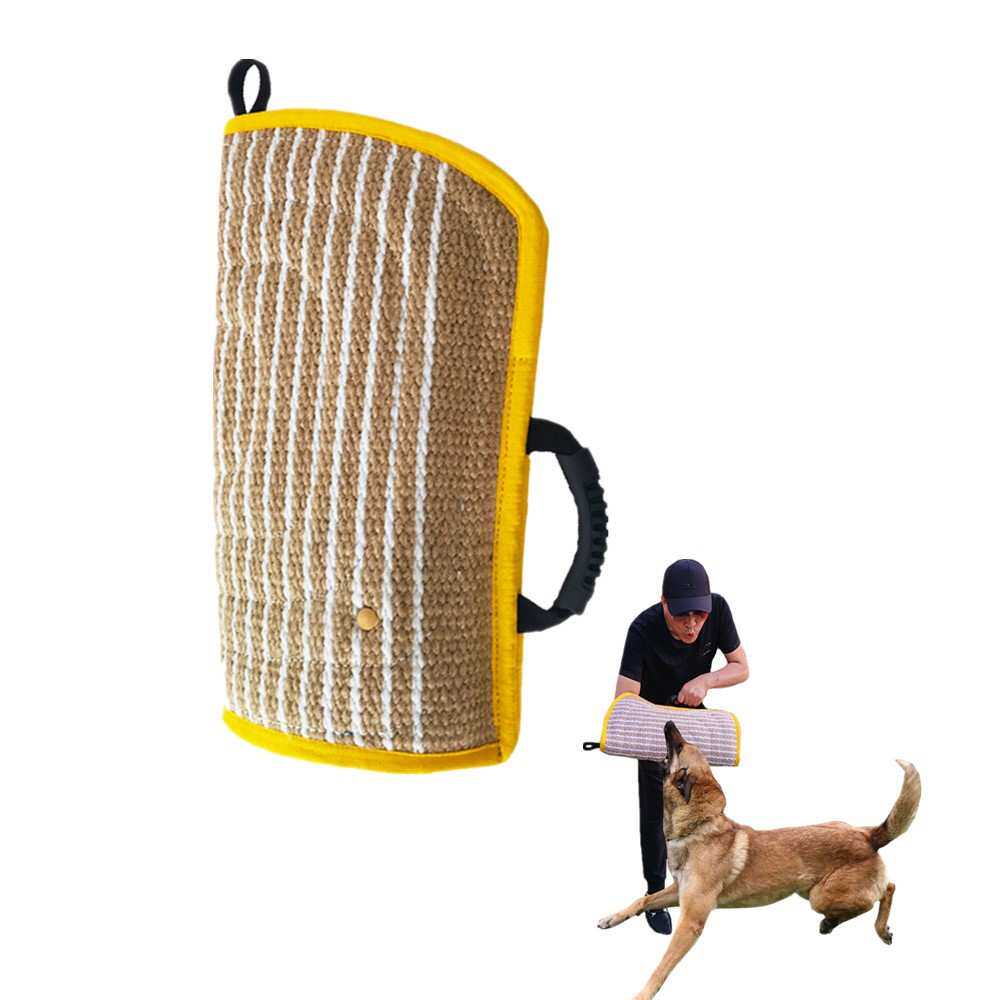 亚马逊训犬黄麻扑咬袖德牧马犬护袖护具咬靶Dog training sleeve