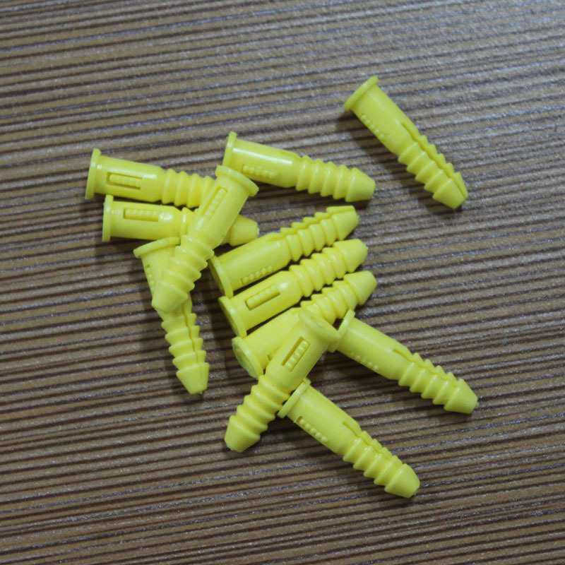 厂家直销圆形新料PE膨胀管小黄鱼塑料胶塞宝塔形圆头5mm入墙墙塞