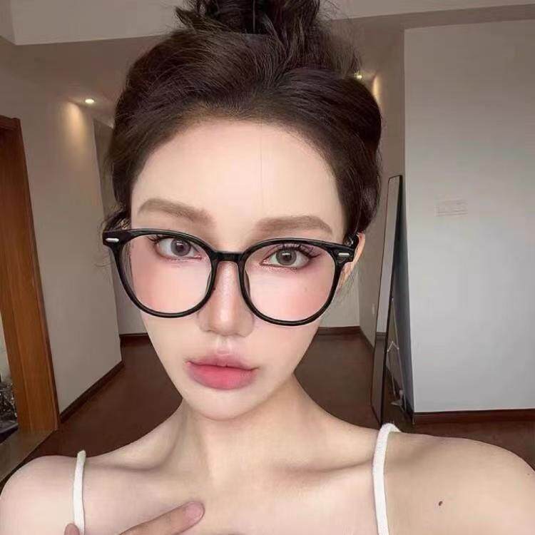 复古韩版潮流黑框大脸显瘦素颜神器可配度数近视眼镜女眼睛框架