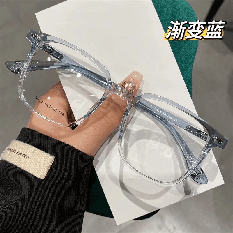 韩版超轻渐变蓝色方形眼镜框男女防蓝光TR90素颜神器近视眼睛框架