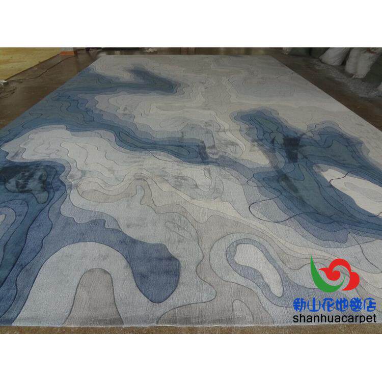 手工腈纶中国风水墨画大厅办公室接待室售楼部地毯会议室客厅满铺