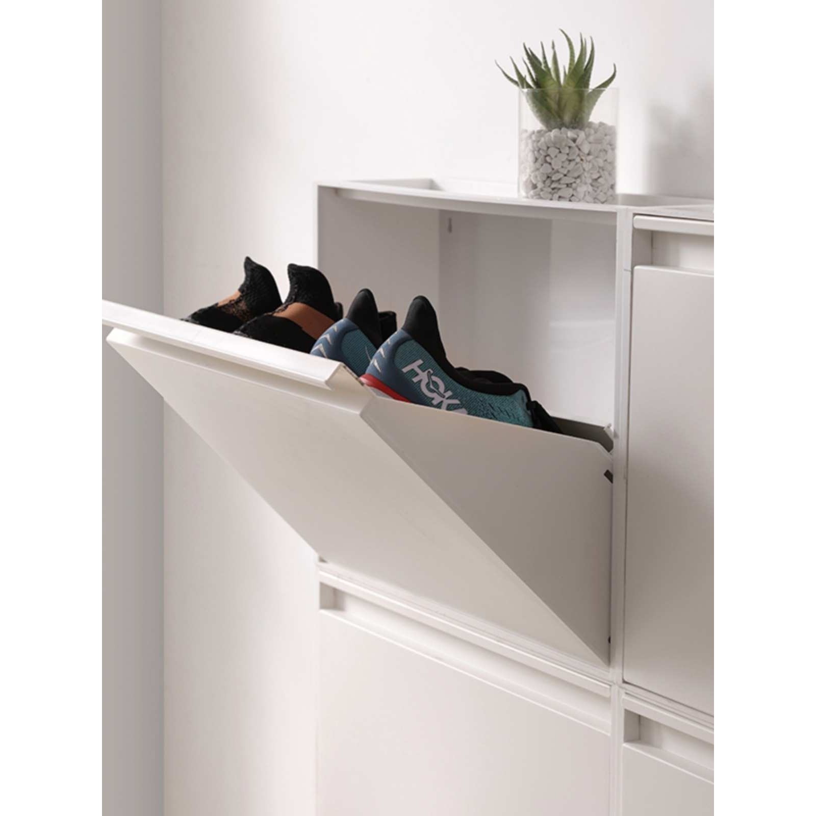 窄边鞋柜翻斗收纳柜简约风储物柜塑料平开门衣柜来样可新品