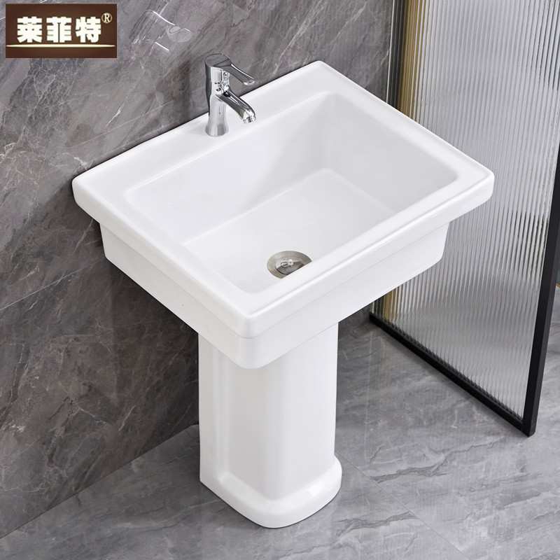 W6阳台立柱洗衣盆陶瓷家用方型落地柱式新品洗衣槽庭院水池淘洗菜