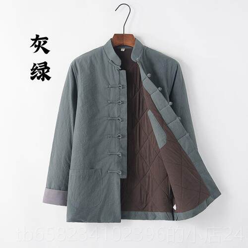 高档唐冬季男装棉中国风棉盘扣外套袄宽衣松复古棉服保暖汉服夹棉