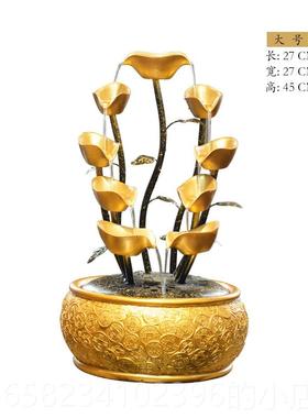 高档店铺开业礼品金色钱树流办公室桌面八方财聚摇宝盆水装来饰小