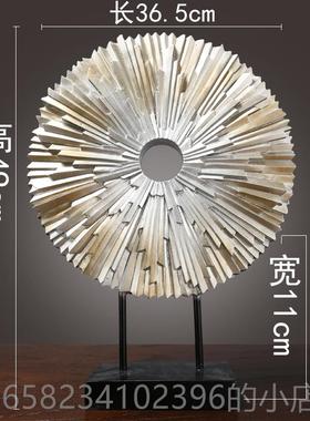 高档新中玄式板禅意圆筒屏饰风摆件 家居客厅关样间装酒店艺术品