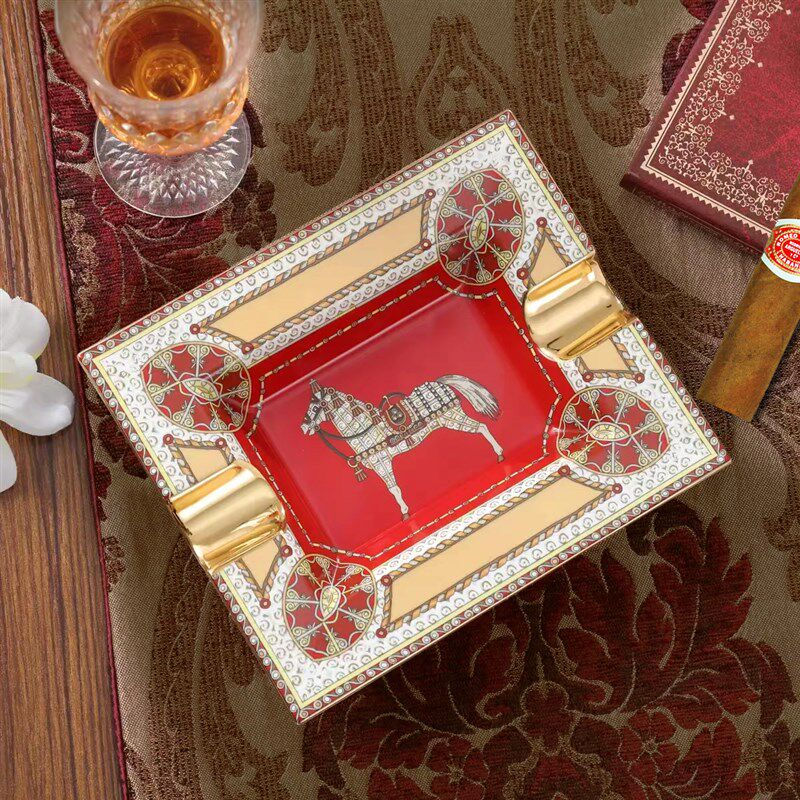 欧式雪茄烟灰缸陶瓷家用客厅高档奢华大号个性KTV雪茄烟缸会所用